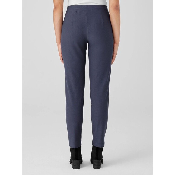 NWT Eileen Fisher Stretch Crepe Slim Ankle Pants Ocean Navy- Size XXS - Picture 2 of 7